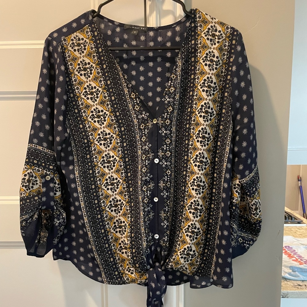 Sheer tie blouse